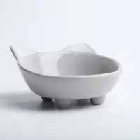 Миска &laquo;Голова кота&raquo;, 150 мл, 14&times;12.5&times;6.5 см, керамика, серая