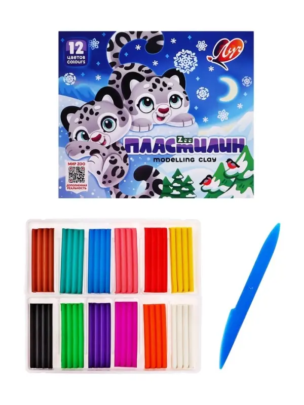 Пластилин &laquo;Луч. ZOO&raquo;, 12 цветов, 180 г