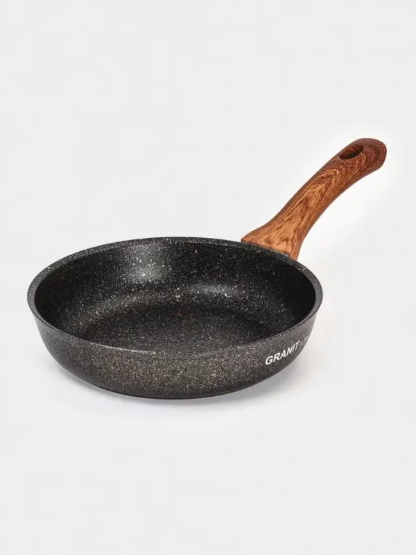 Сковорода KUKMARA Granit Ultra original, d=22 см, пластиковая ручка, антипригарное покрытие, литой алюминий, коричневая