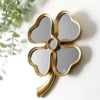 Панно настенное полистоун &laquo;Зеркальный клевер&raquo;, под золото, 15.5&times;2.2&times;21 см