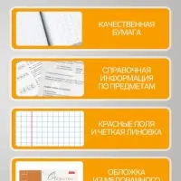 Предметная тетрадь по обществознанию Hatber &laquo;Буквица&raquo;, 48 листов, в клетку, со справочным материалом, обложка из мелованного картона