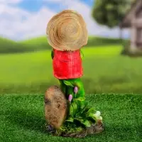 Садовая фигура из полистоуна &laquo;Лягушонок-садовник&raquo;, 17&times;12&times;33 см