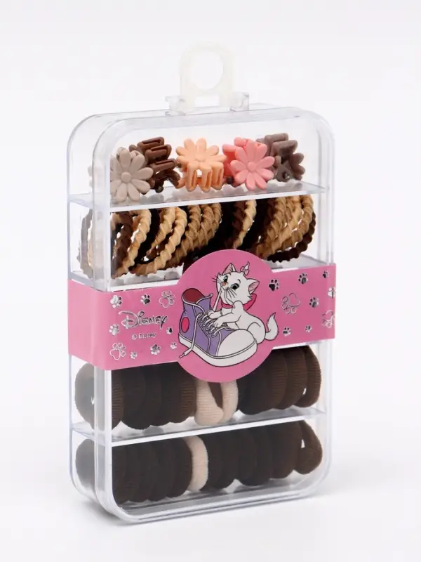 Набор резинок и заколок в контейнере, Коты аристократы