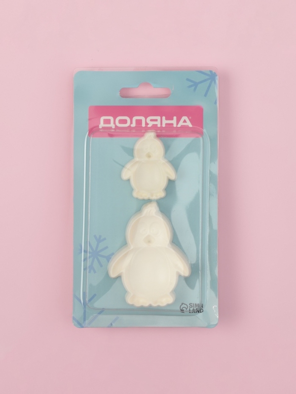 Печати для теста и мастики Доляна «Пингвин», набор 2 шт, пластик, молочные Печати для теста и мастики Доляна «Пингвин», набор 2 шт, пластик, молочные