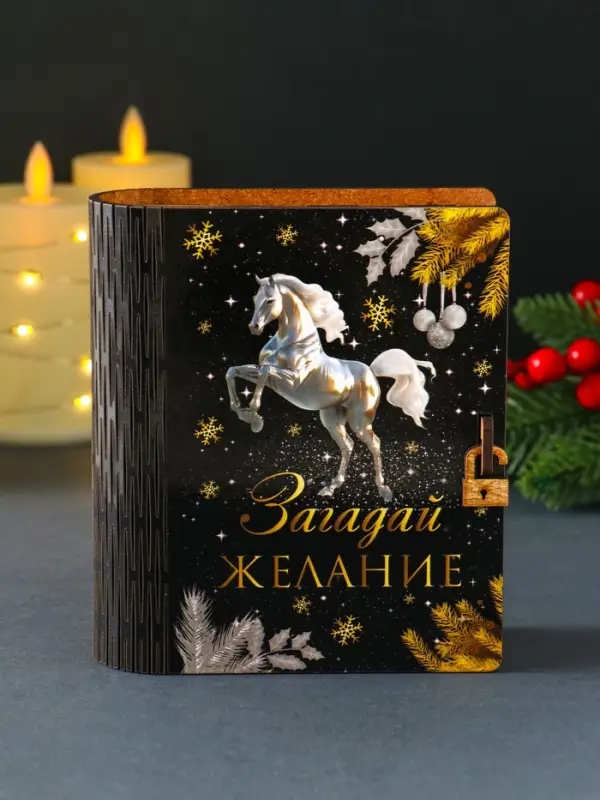 Новогодняя копилка-шкатулка "Загадай желание" 14х12х5 см