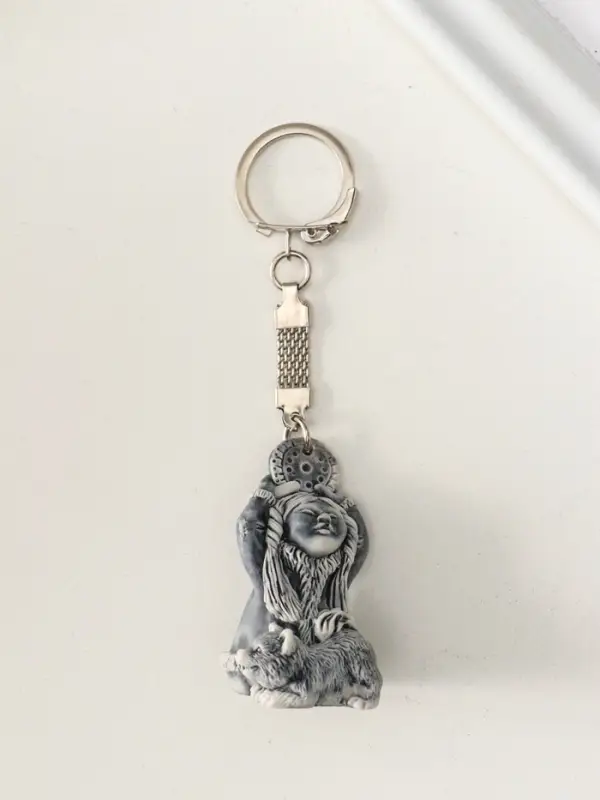 Брелок Брелок "Девочка со щенком и бубном маленькая" 4,8 см