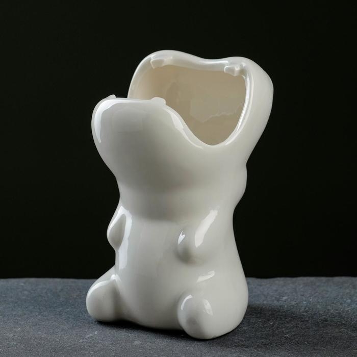 Горшок Горшок "Бегемот" белый, 12х8х9см