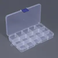 Органайзер для мелочей QF, 15 съёмных ячеек, с подвесом, 17.5&times;10&times;2 см, прозрачный