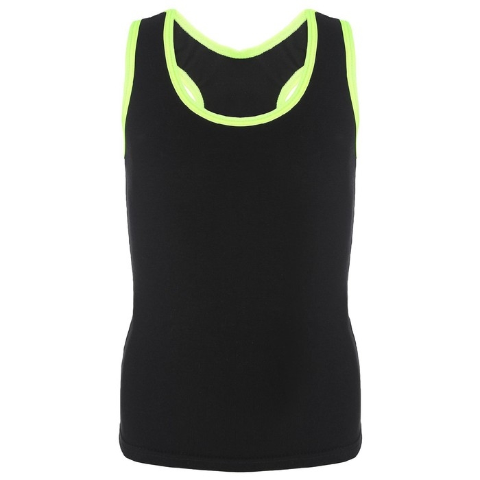 Майка-борцовка для гимнастики и танцев Grace Dance, р. 44, цвет чёрный/лайм Майка-борцовка для гимнастики и танцев Grace Dance, р. 44, цвет чёрный/лайм