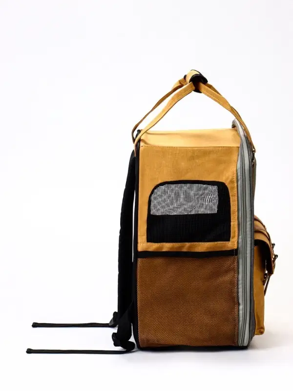 Рюкзак-переноска для кошек и собак, 30&times;21&times;41 см, серый, жёлтый