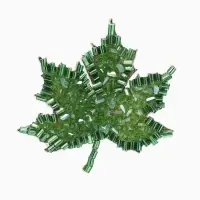 Брошь &laquo;Лист&raquo; кленовый, стеклярус, цвет зелёный в золоте