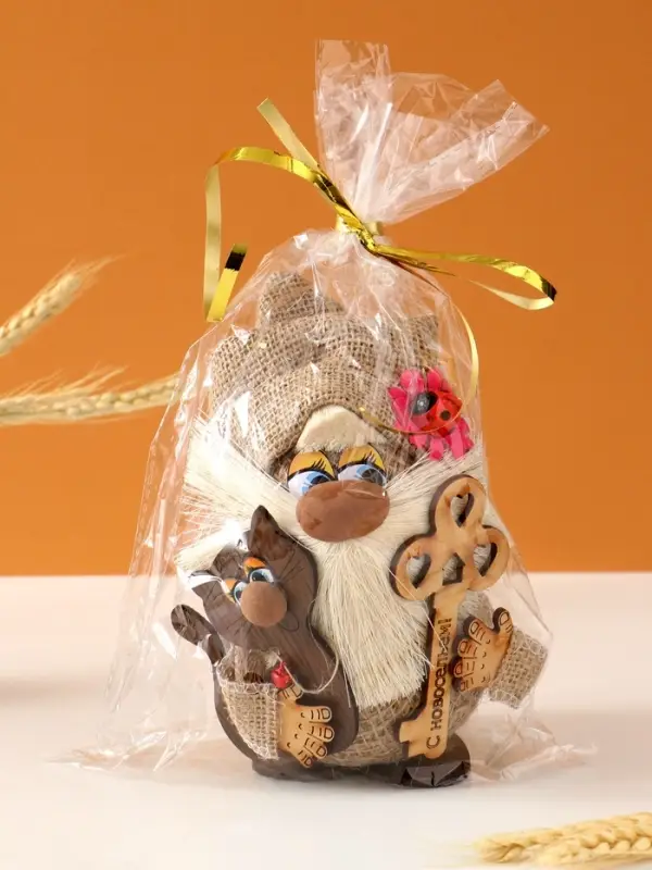 Оберег-домовой Оберег-домовой "Захар с котиком и ключом", 10х13/20см