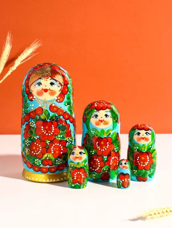 Матрёшка дерево &laquo;Аленка&raquo;, 5-ти кукольная, 18 см, ручная работа, МИКС