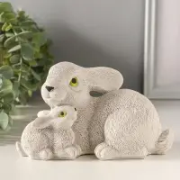Статуэтка "Кролики пасхальные" 10х10х18 см, серый