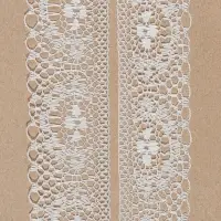 Кружево капроновое, 35 мм, 10&plusmn;1 м, белое