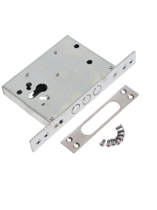 Корпус замка LOCKLAND для металлических дверей, без цилиндрового механизма, хром