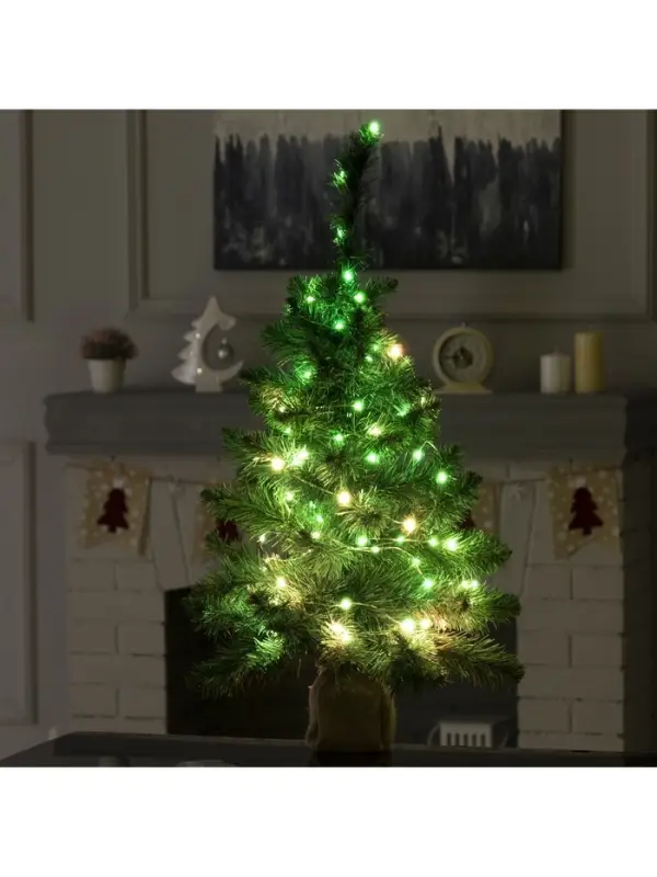 Гирлянда &laquo;Нить&raquo; 10 м, роса, IP20, серебристая нить, 100 LED, пульт ДУ, свечение RGB, USB