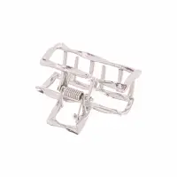 Крабик для волос &laquo;Сабина&raquo;, прямой, 4 см, серебристый