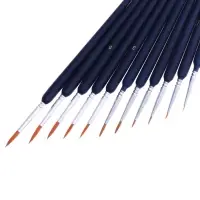 Набор кистей для рисования, нейлон, 11 штук: № 00000, 000, 00, 0, 1, 2, 3, 4, 5, 6, 7, Calligrata, круглые, деревянная ручка, международный размер