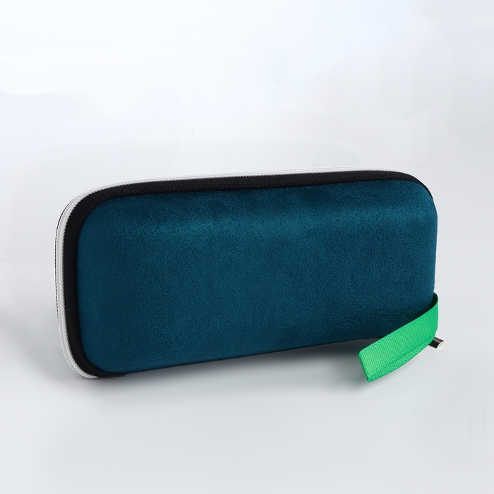 Футляр для очков на молнии, длина 17 см, цвет зелёный Футляр для очков на молнии, длина 17 см, цвет зелёный