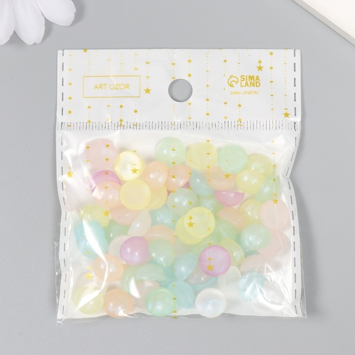 Декор для творчества пластик Декор для творчества пластик "Половинки бусин. Мыльный пузырь" набор 20 гр 0,5х1х1 см