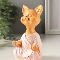 Фигурка гипс &laquo;Кот рыжий в позе лотоса&raquo;, 12&times;7&times;5 см,