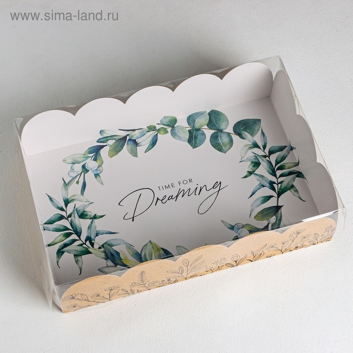 Коробка для печенья, кондитерская упаковка с PVC крышкой, «Крафт», 20 х 30 х 8 см Коробка для печенья, кондитерская упаковка с PVC крышкой, «Крафт», 20 х 30 х 8 см