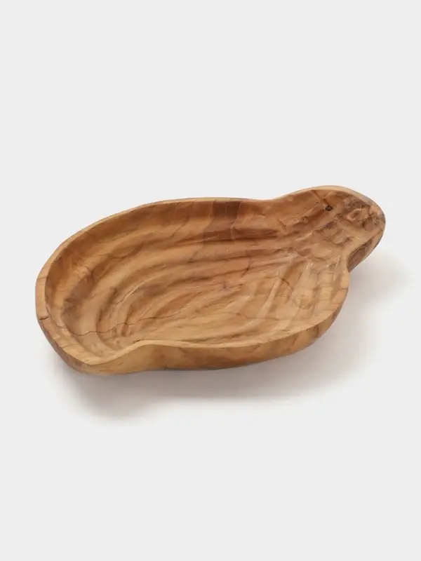 Тарелка &laquo;Древесная кора&raquo;, 28&times;21&times;5 см, дерево джати, коричневая