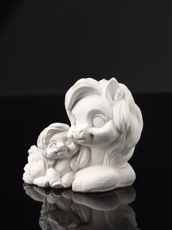 Фигура "Пони мама" 9х7х6 см, натуральный, гипс