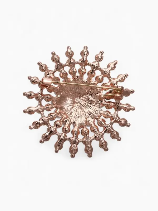 Брошь &laquo;Жемчужное сияние&raquo;, белая в розовом золоте