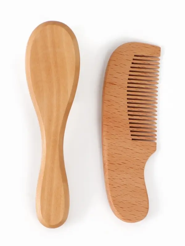 Набор деревянных расчесок детских с натуральной щетиной, 2 шт в коробке, M&B Набор деревянных расчесок детских с натуральной щетиной, 2 шт в коробке, M&B