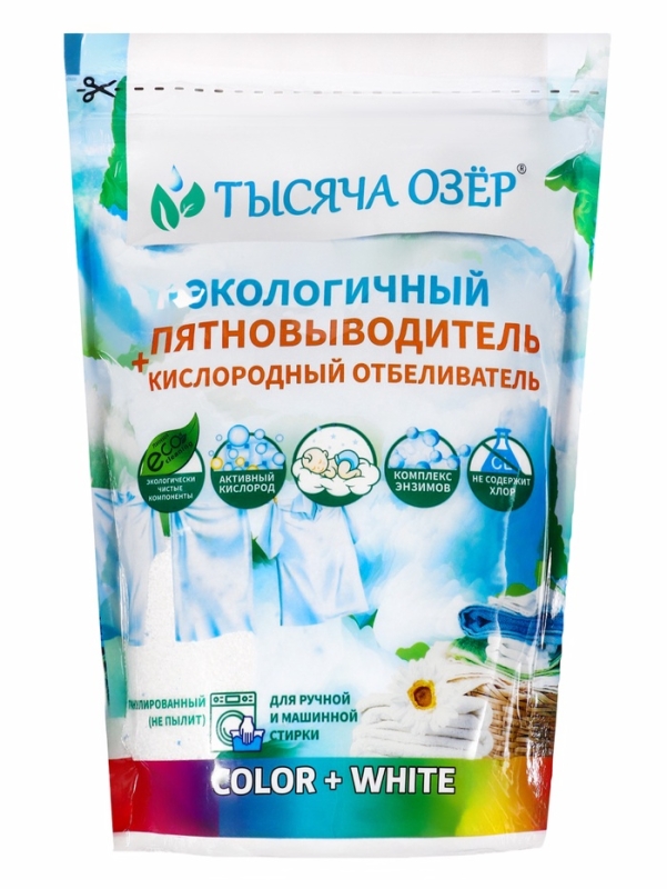 ТЫСЯЧА ОЗЁР Кислородный отбеливатель-пятновыводитель с энзимами, 800 г ТЫСЯЧА ОЗЁР Кислородный отбеливатель-пятновыводитель с энзимами, 800 г