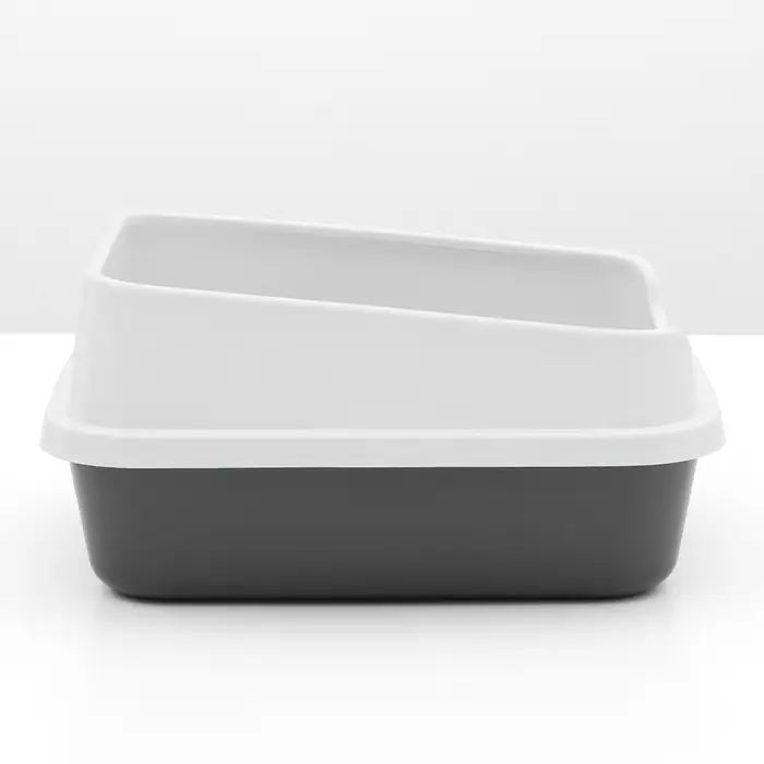 Туалет для кошек &laquo;Сима Люкс&raquo;, 30&times;39&times;19 см, с бортом, пластик, серый, тёмно-серый