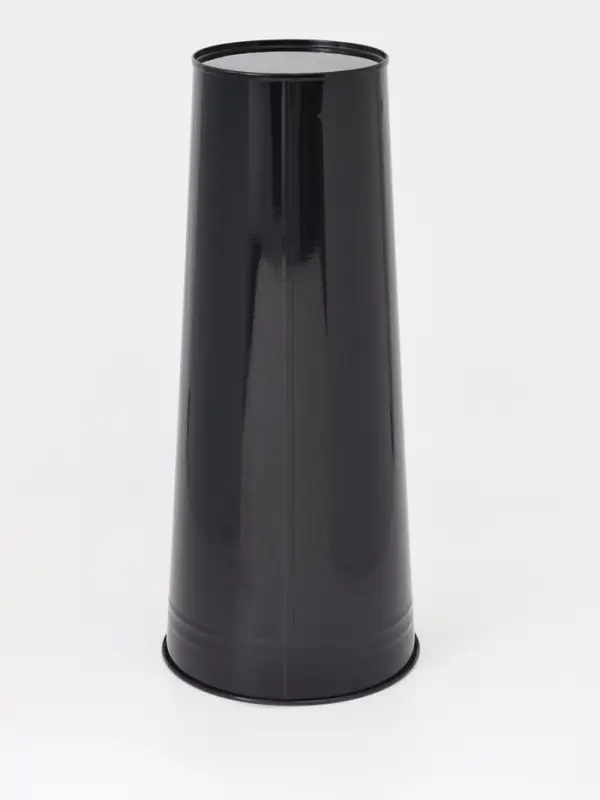 Вазон без ручек, 11 л, h=50 см, нержавеющая сталь, чёрный