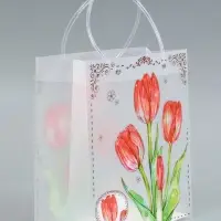 Пакет подарочный прозрачный &laquo;Тюльпаны&raquo;, 22&times;10&times;24 см
