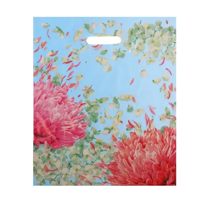 Пакет Пакет "Цветущий сад", полиэтиленовый с вырубной ручкой, 38х45 см, 50 мкм