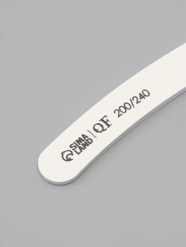 Пилка для ногтей, бумеранг, 200/240 грит, 18 см, белая