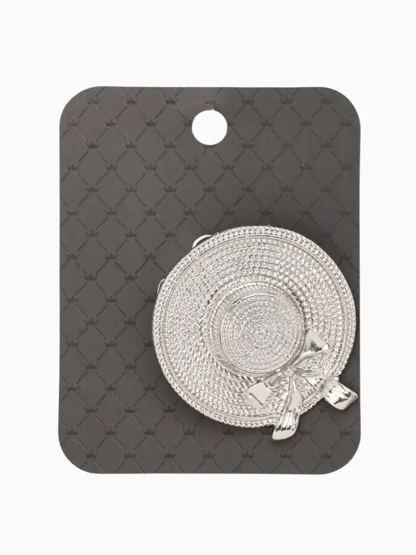 Брошь &laquo;Шляпка&raquo;, цвет серебро