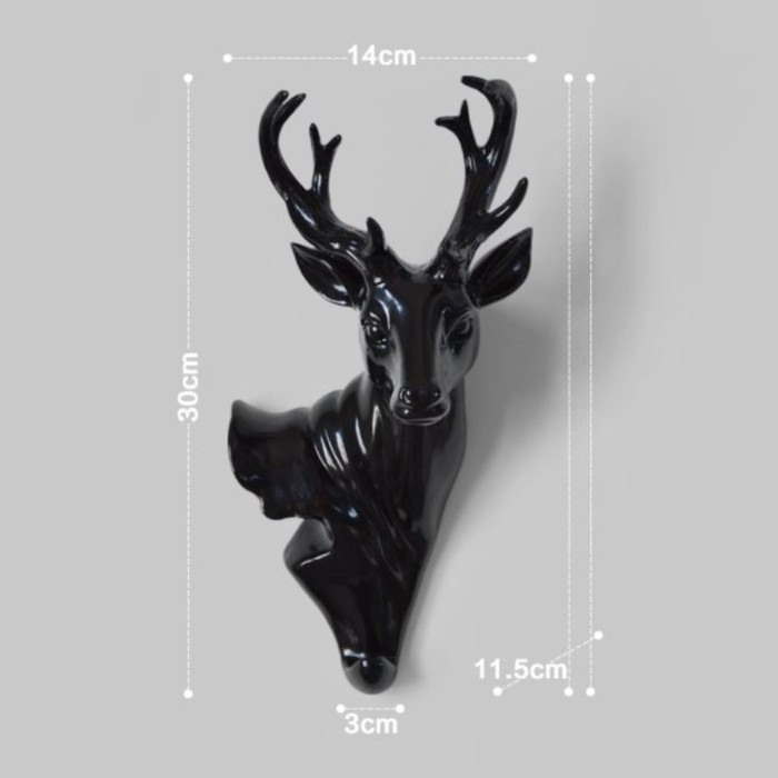 Декор настенный-вешалка Декор настенный-вешалка "Олень" 30 x 14 см, черный