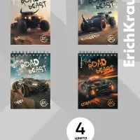 Блокнот А6 ErichKrause Road Beast, 80 листов в клетку, МИКС