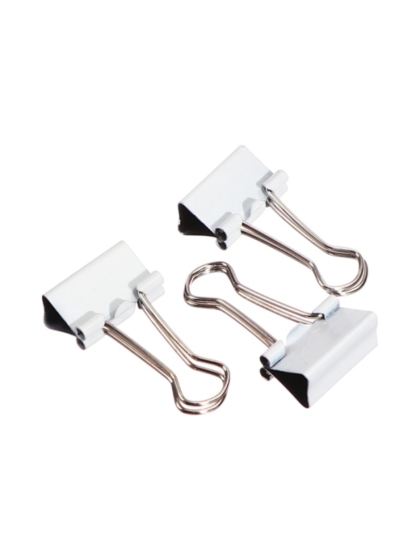 Набор зажимов для бумаг белых 19мм 25 штук, в пластиковой тубе, TOP Calligrata