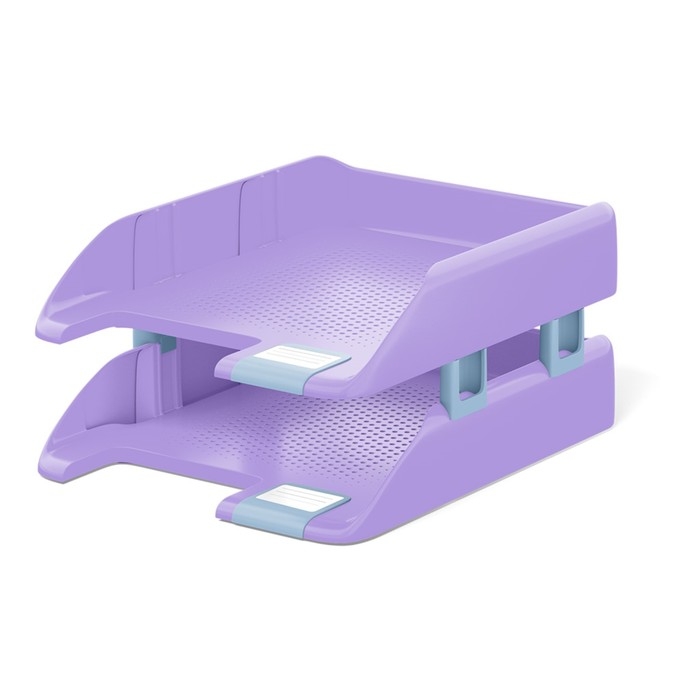 Набор лотков горизонтальных - трансформеров для бумаг ErichKrause Forte, Manga, с боковыми креплениями, 2 штуки, зеленый