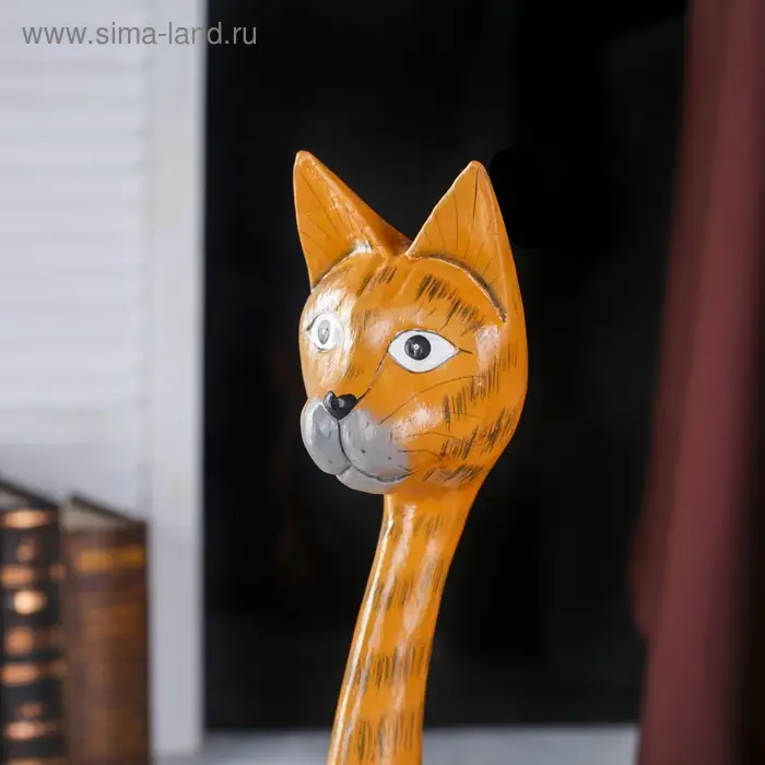 Сувенир дерево  Сувенир дерево "Рыжая кошечка с длинной шеей" 10х15х50 см