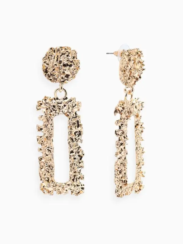 Серьги металл &laquo;Карибы&raquo;, прямоугольные, цвет золото