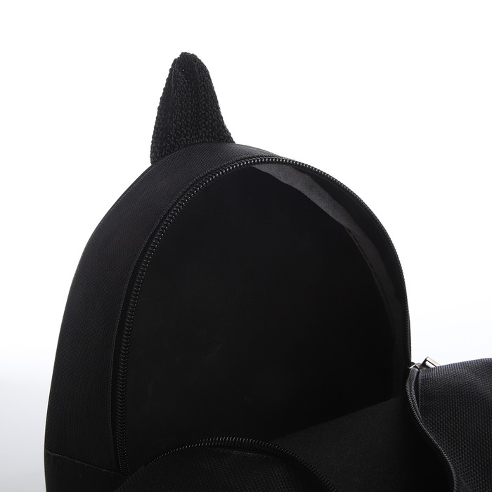 Рюкзак детский для мальчика, 23х20,5 см, отдел на молнии, цвет чёрный