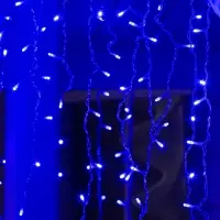 Гирлянда &laquo;Бахрома&raquo; 3&times;0.9 м, IP44, УМС, прозрачная нить, 232 LED, свечение синее, 220 В