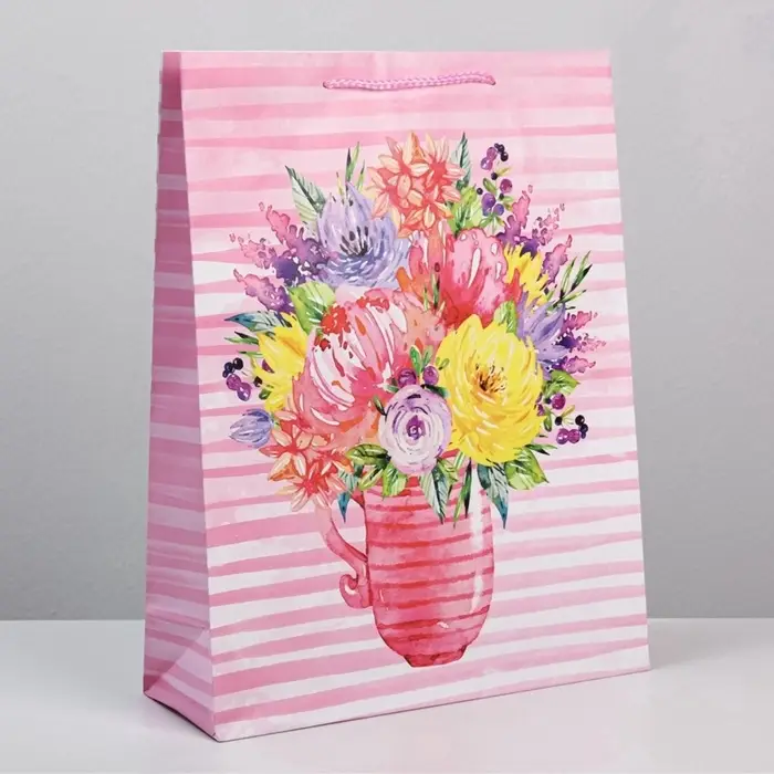 Пакет подарочный ламинированный, упаковка, With Love, L 28&times;38&times;9 см