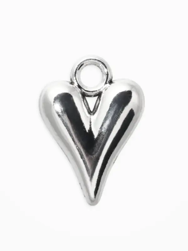 Подвеска "Сердце тренд", 1,1*1,6 см, цвет серебро