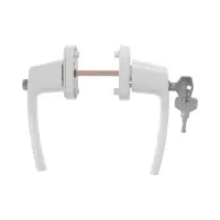 Ручка для окон ПВХ ТУНДРА с замком, алюминий, 32 мм, цвет белый, набор 2 шт