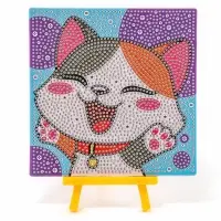 Алмазная мозаика 4в1 для детей. Создание стикеров, магнитов, брелоков и картины &laquo;Милые животные&raquo;, набор для творчества